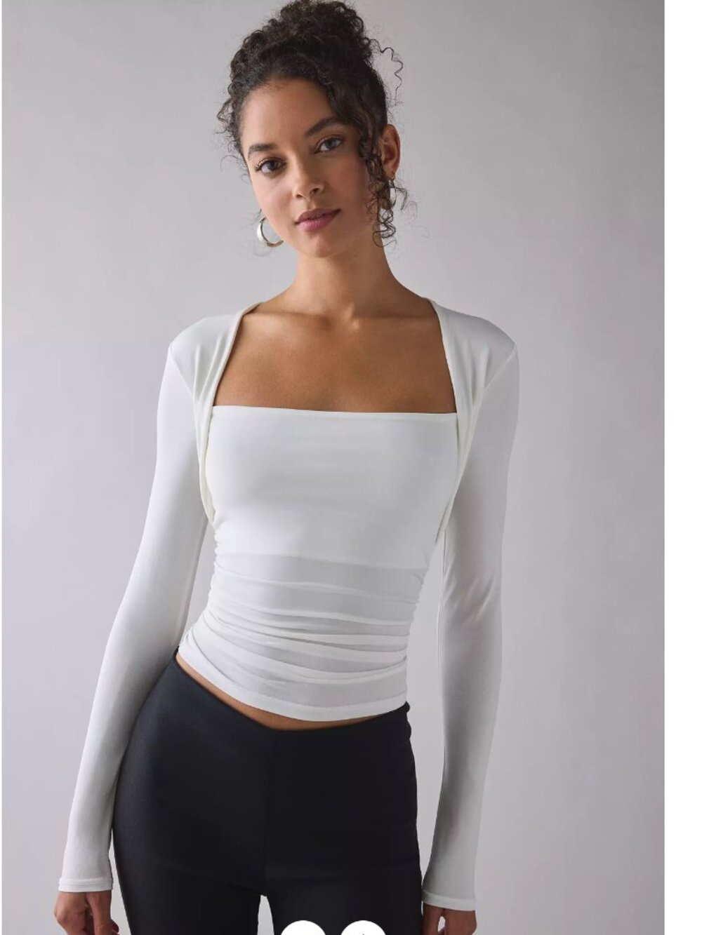 NWT Cropped White Long Sleeve Shrug Top